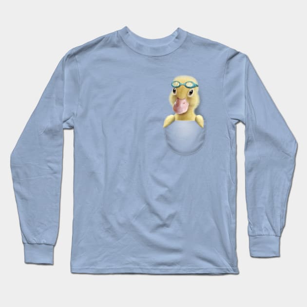 POCKET DUCK Long Sleeve T-Shirt by ADAMLAWLESS